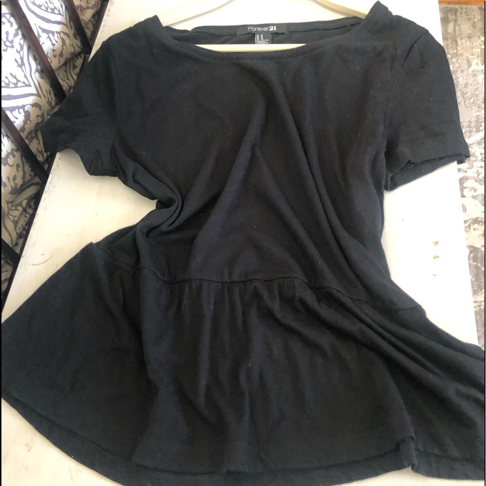 Forever 21…  black ruffle tee
